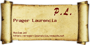 Prager Laurencia névjegykártya